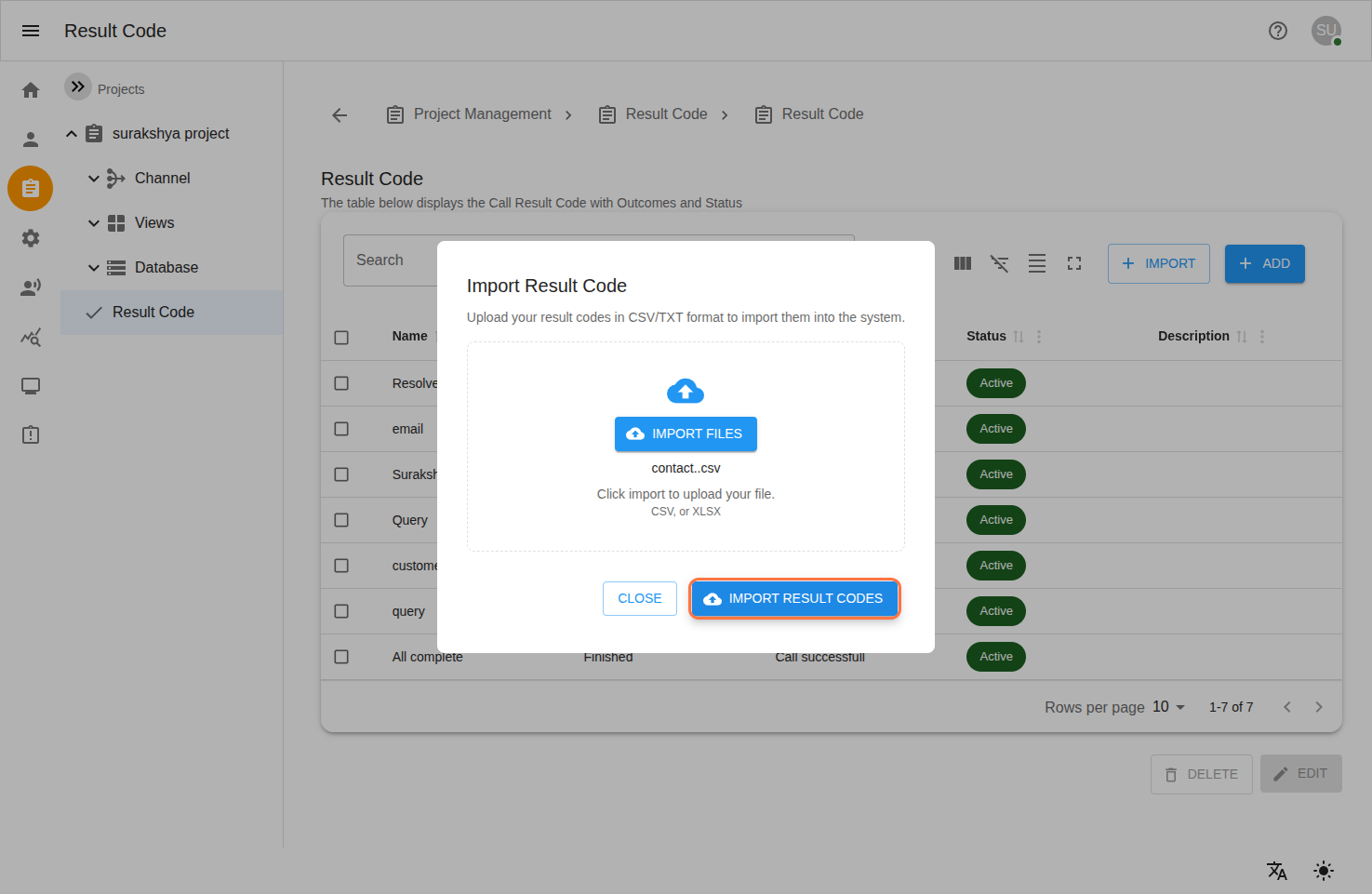 Contact Dashboard