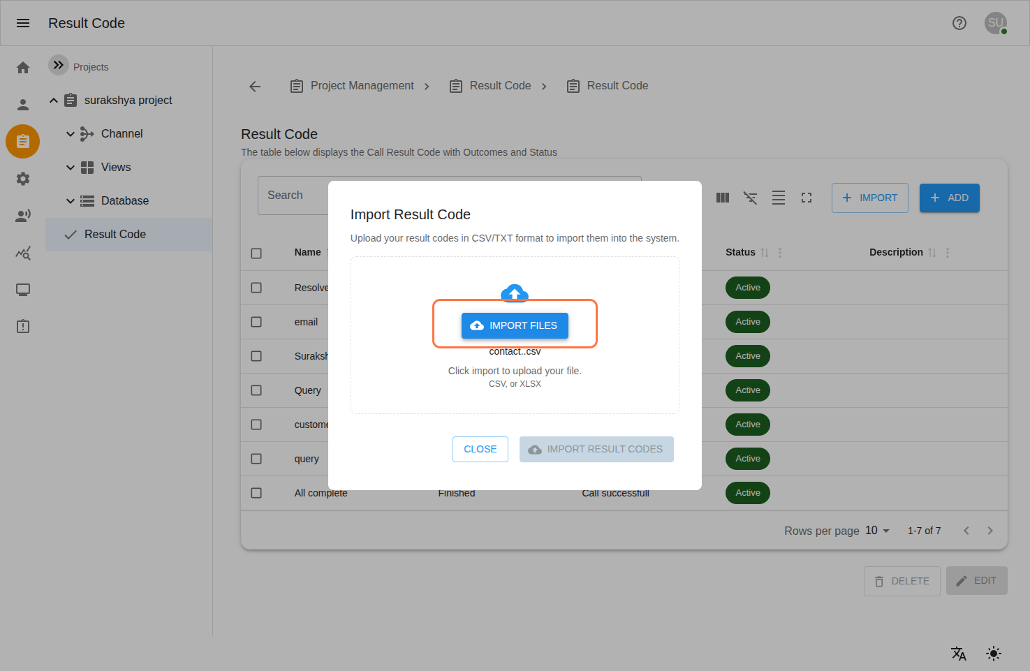 Contact Dashboard