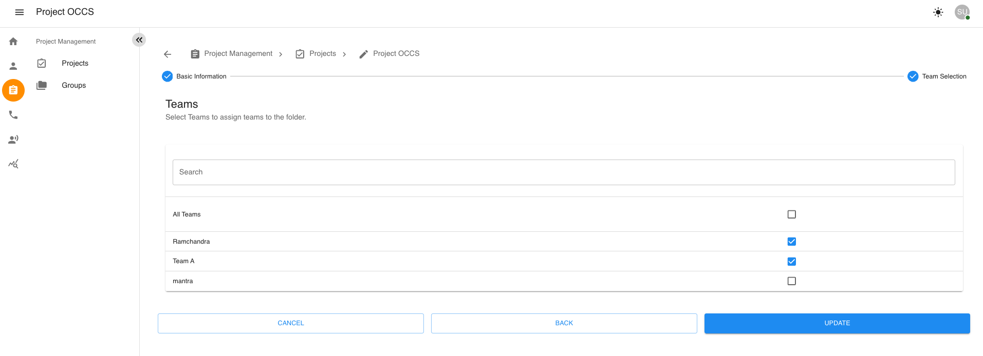 Project Management Page